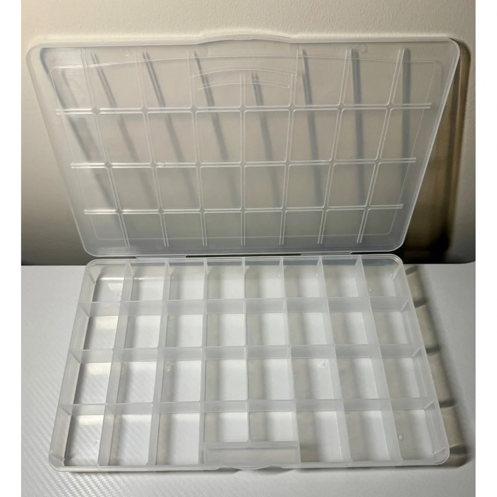 36 Compartment Storage Box Large Excellent Clear Plastic Organizer
